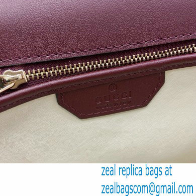 Gucci Bamboo 1947 Patent Leather Small bag with Embossed GUCCI Logo burgundy 675797 2024