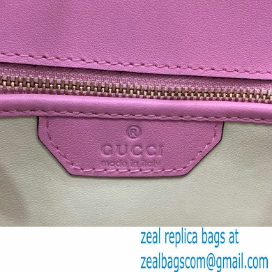 Gucci Bamboo 1947 Patent Leather Small bag with Embossed GUCCI Logo pink 675797 2024