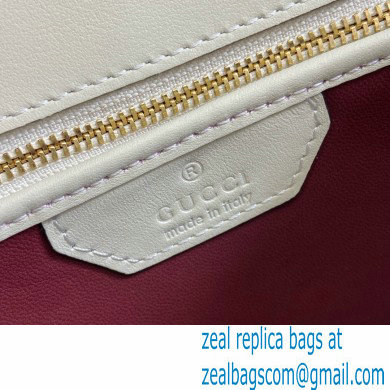 Gucci Bamboo 1947 Patent Leather Small bag with Embossed GUCCI Logo white 675797 2024