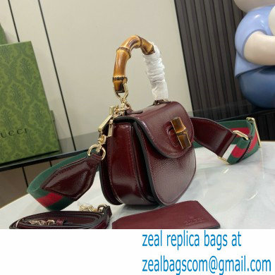 Gucci Bamboo 1947 mini top handle bag in patent leather 786482 burgundy 2024