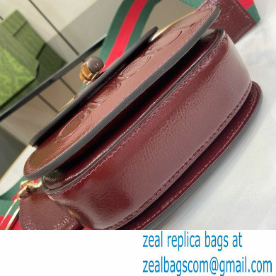 Gucci Bamboo 1947 mini top handle bag with Debossed Gucci logo 786482 burgundy 2024