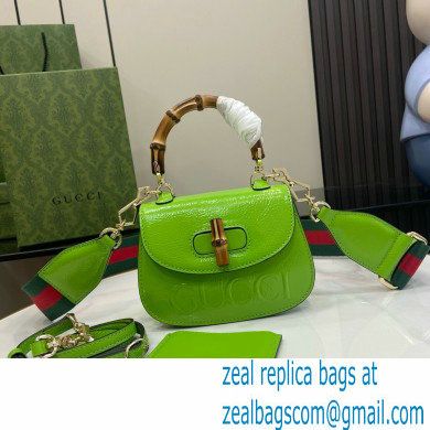 Gucci Bamboo 1947 mini top handle bag with Debossed Gucci logo 786482 green 2024