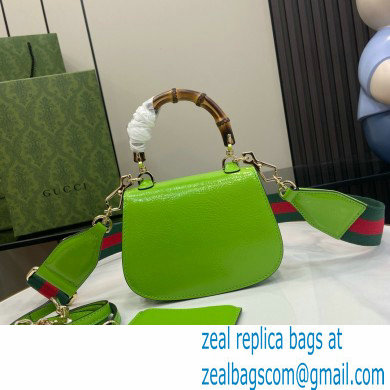 Gucci Bamboo 1947 mini top handle bag with Debossed Gucci logo 786482 green 2024