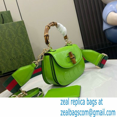 Gucci Bamboo 1947 mini top handle bag with Debossed Gucci logo 786482 green 2024