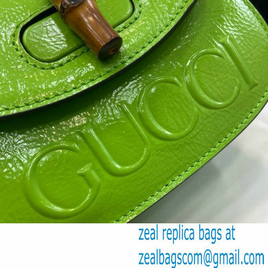 Gucci Bamboo 1947 mini top handle bag with Debossed Gucci logo 786482 green 2024