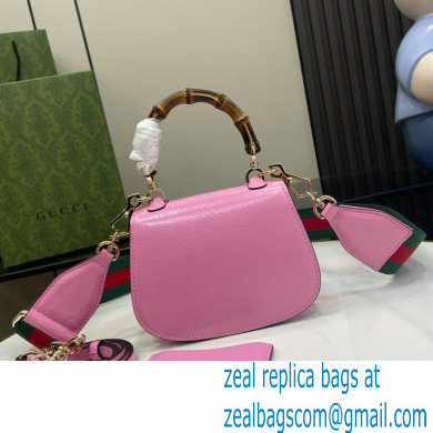 Gucci Bamboo 1947 mini top handle bag with Debossed Gucci logo 786482 pink 2024