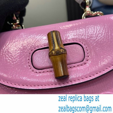 Gucci Bamboo 1947 mini top handle bag with Debossed Gucci logo 786482 pink 2024