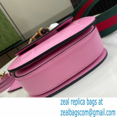 Gucci Bamboo 1947 mini top handle bag with Debossed Gucci logo 786482 pink 2024