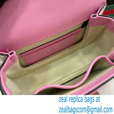 Gucci Bamboo 1947 mini top handle bag with Debossed Gucci logo 786482 pink 2024