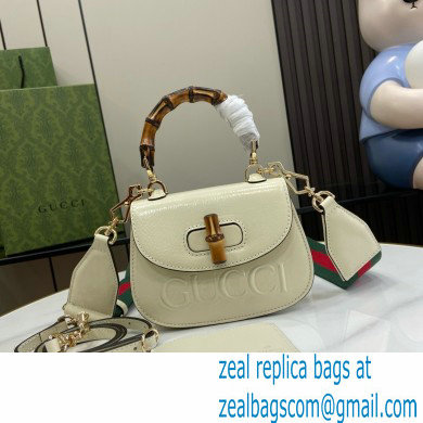 Gucci Bamboo 1947 mini top handle bag with Debossed Gucci logo 786482 white 2024