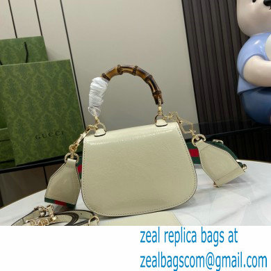 Gucci Bamboo 1947 mini top handle bag with Debossed Gucci logo 786482 white 2024