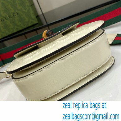 Gucci Bamboo 1947 mini top handle bag with Debossed Gucci logo 786482 white 2024