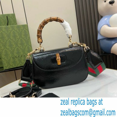 Gucci Bamboo 1947 small top handle bag in patent leather black 2024