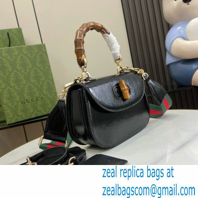 Gucci Bamboo 1947 small top handle bag in patent leather black 2024