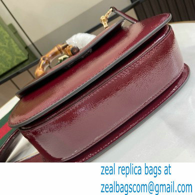 Gucci Bamboo 1947 small top handle bag in patent leather burgundy 2024