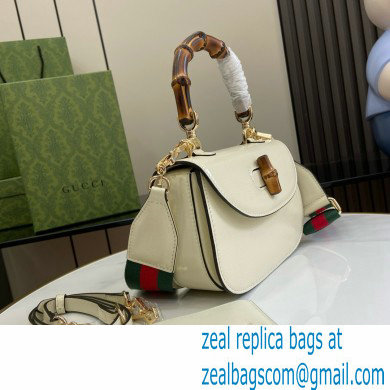 Gucci Bamboo 1947 small top handle bag in patent leather white 2024