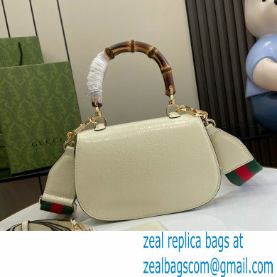 Gucci Bamboo 1947 small top handle bag in patent leather white 2024