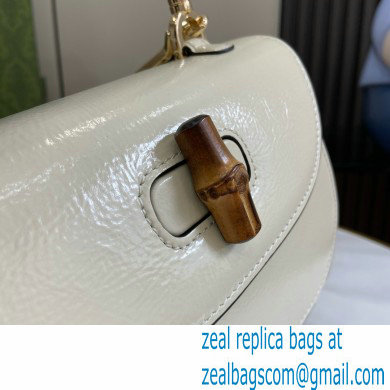 Gucci Bamboo 1947 small top handle bag in patent leather white 2024