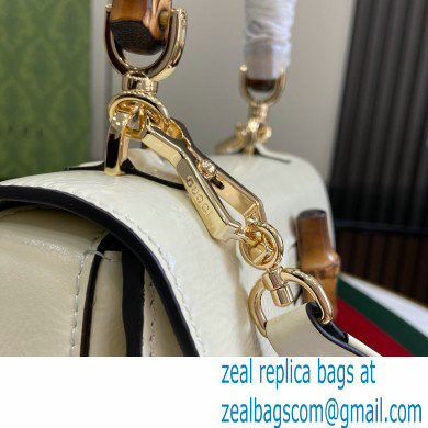 Gucci Bamboo 1947 small top handle bag in patent leather white 2024