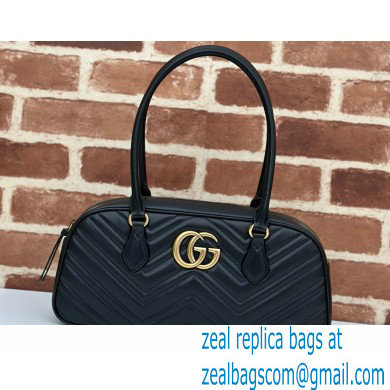 Gucci GG Marmont medium top handle bag 795218 matelasse chevron leather Black 2024