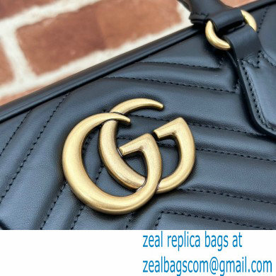 Gucci GG Marmont medium top handle bag 795218 matelasse chevron leather Black 2024