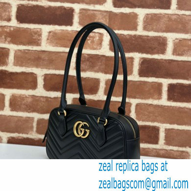 Gucci GG Marmont small top handle bag 795199 matelasse chevron leather Black 2024