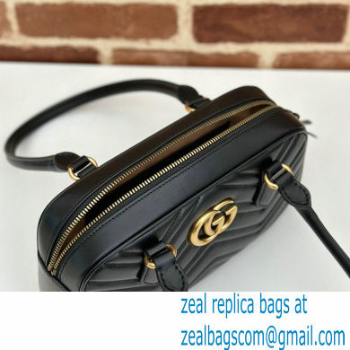 Gucci GG Marmont small top handle bag 795199 matelasse chevron leather Black 2024