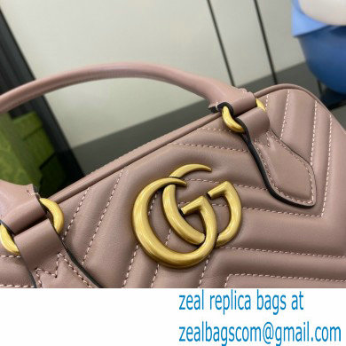 Gucci GG Marmont small top handle bag 795199 matelasse chevron leather DUSTY PINK 2024