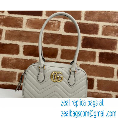 Gucci GG Marmont small top handle bag 795199 matelasse chevron leather Light Gray 2024