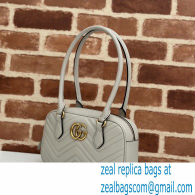 Gucci GG Marmont small top handle bag 795199 matelasse chevron leather Light Gray 2024