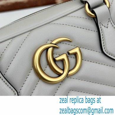 Gucci GG Marmont small top handle bag 795199 matelasse chevron leather Light Gray 2024