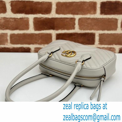 Gucci GG Marmont small top handle bag 795199 matelasse chevron leather Light Gray 2024