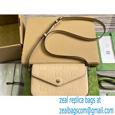 Gucci GG super mini shoulder bag 772794 leather Beige 2024