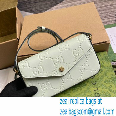 Gucci GG super mini shoulder bag 772794 leather Light Green 2024