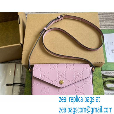 Gucci GG super mini shoulder bag 772794 leather Pink 2024