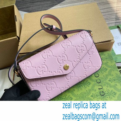 Gucci GG super mini shoulder bag 772794 leather Pink 2024