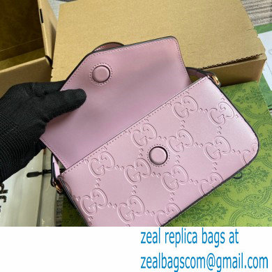 Gucci GG super mini shoulder bag 772794 leather Pink 2024