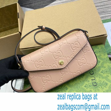 Gucci GG super mini shoulder bag 772794 leather Rose Beige 2024