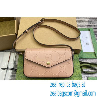 Gucci GG super mini shoulder bag 772794 leather Rose Beige 2024