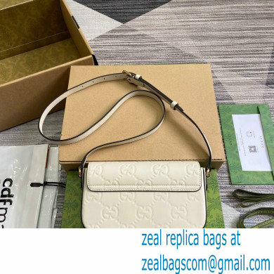 Gucci GG super mini shoulder bag 772794 leather White 2024