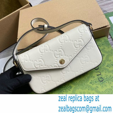 Gucci GG super mini shoulder bag 772794 leather White 2024