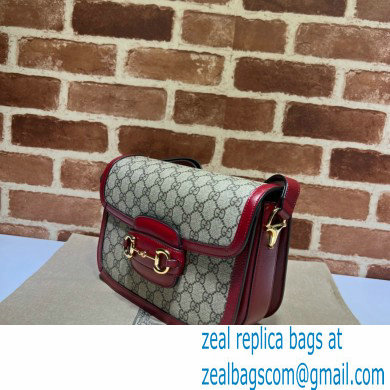 Gucci Horsebit 1955 Small Shoulder Bag IN Beige/ebony GG Supreme canvas 602204 red 2024