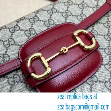 Gucci Horsebit 1955 Small Shoulder Bag IN Beige/ebony GG Supreme canvas 602204 red 2024