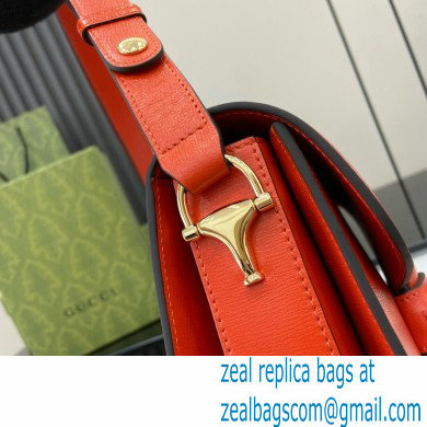 Gucci Horsebit 1955 Small Shoulder Bag IN ORANGE LEATHER 602204 2024