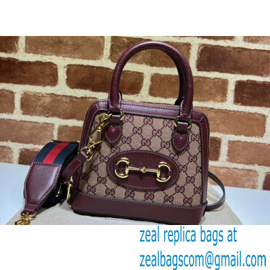 Gucci Horsebit 1955 mini Top Handle bag 677212 Burgundy 2024