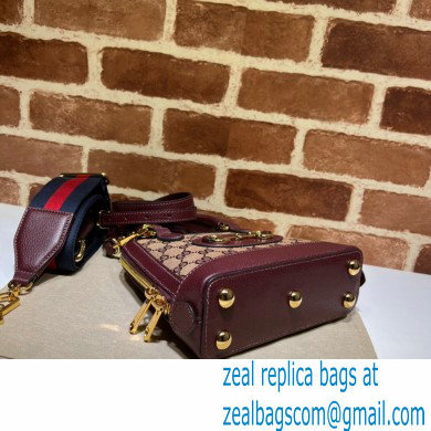 Gucci Horsebit 1955 mini Top Handle bag 677212 Burgundy 2024