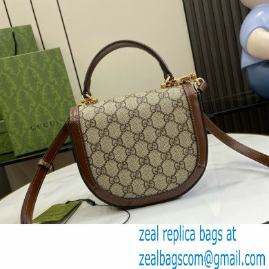 Gucci Horsebit 1955 mini top handle bag IN Beige and ebony GG Supreme canvas 781387 2024