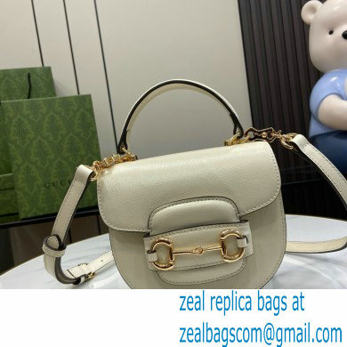 Gucci Horsebit 1955 mini top handle bag IN WHITE LEATHER 781387 2024