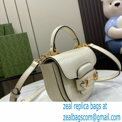 Gucci Horsebit 1955 mini top handle bag IN WHITE LEATHER 781387 2024