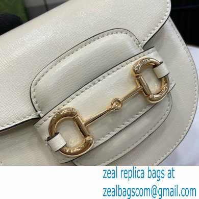 Gucci Horsebit 1955 mini top handle bag IN WHITE LEATHER 781387 2024